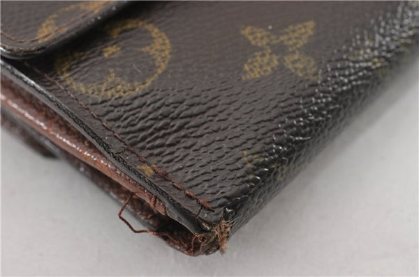 Authentic Louis Vuitton Monogram M61652 Porte Monnaie Billet Carte Credit K4591