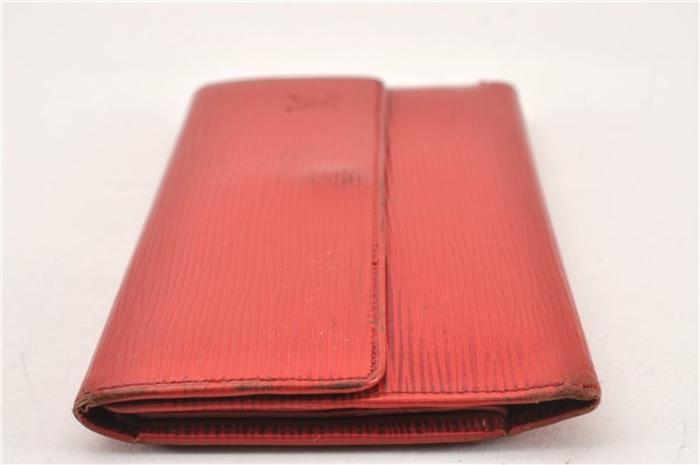 Auth Louis Vuitton Epi Porte Tresor International Wallet Red M63387 LV K4592