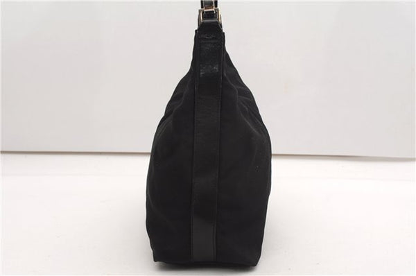 Authentic GUCCI Vintage Shoulder Hand Bag Nylon Leather 0000602 Black  K4599