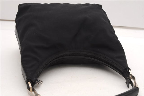 Authentic GUCCI Vintage Shoulder Hand Bag Nylon Leather 0000602 Black  K4599