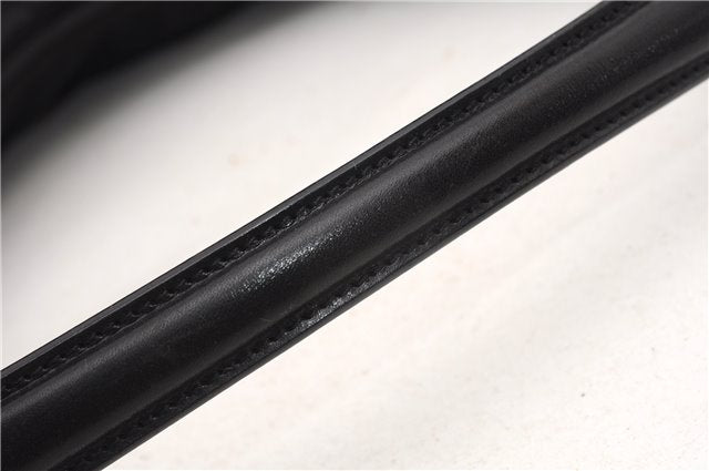 Authentic GUCCI Vintage Shoulder Hand Bag Nylon Leather 0000602 Black  K4599