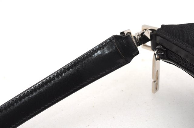 Authentic GUCCI Vintage Shoulder Hand Bag Nylon Leather 0000602 Black  K4599