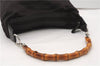 Authentic GUCCI Bamboo Shoulder Hand Bag Purse Nylon Enamel 0000531 Brown K4600
