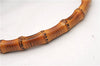 Authentic GUCCI Bamboo Shoulder Hand Bag Purse Nylon Enamel 0000531 Brown K4600