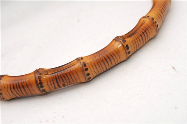 Authentic GUCCI Bamboo Shoulder Hand Bag Purse Nylon Enamel 0000531 Brown K4600