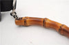 Authentic GUCCI Bamboo Shoulder Hand Bag Purse Nylon Enamel 0000531 Brown K4600