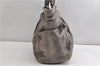 Authentic PRADA Vintage Leather Nappa Shoulder Tote Bag Purse Gray K4602