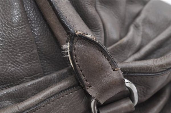 Authentic PRADA Vintage Leather Nappa Shoulder Tote Bag Purse Gray K4602