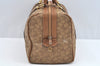 Authentic CELINE C Horse Carriage Hand Boston Bag PVC Leather Beige K4603
