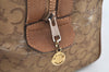 Authentic CELINE C Horse Carriage Hand Boston Bag PVC Leather Beige K4603