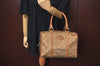 Authentic CELINE C Horse Carriage Hand Boston Bag PVC Leather Beige K4603