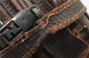 Authentic FENDI Zucchino Clutch Hand Bag Purse PVC Leather Brown K4604