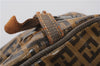 Authentic FENDI Zucchino Clutch Hand Bag Purse PVC Leather Brown K4604