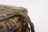 Authentic FENDI Zucchino Clutch Hand Bag Purse PVC Leather Brown K4604