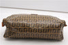 Authentic FENDI Zucchino Clutch Hand Bag Purse PVC Leather Brown K4604