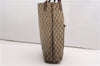 Authentic GUCCI Web Sherry Line Shoulder Tote Bag GG PVC Leather Brown K4606