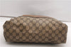 Authentic GUCCI Web Sherry Line Shoulder Tote Bag GG PVC Leather Brown K4606