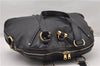 Authentic YVES SAINT LAURENT Muse Shoulder Hand Bag Leather Black K4609