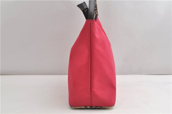 Authentic BURBERRY BLUE LABEL Nylon Leather Shoulder Hand Bag Pink K4610