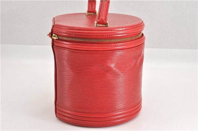 Authentic Louis Vuitton Epi Cannes Red Cosmetic Hand Bag M48037 LV Junk K4616