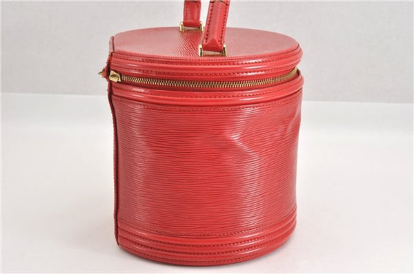 Authentic Louis Vuitton Epi Cannes Red Cosmetic Hand Bag M48037 LV Junk K4616