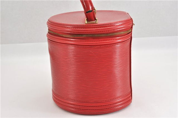 Authentic Louis Vuitton Epi Cannes Red Cosmetic Hand Bag M48037 LV Junk K4616