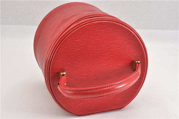 Authentic Louis Vuitton Epi Cannes Red Cosmetic Hand Bag M48037 LV Junk K4616