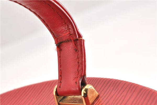 Authentic Louis Vuitton Epi Cannes Red Cosmetic Hand Bag M48037 LV Junk K4616