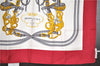 Authentic HERMES Carre 90 Scarf "BRIDES de GALA par" Silk Red K4622