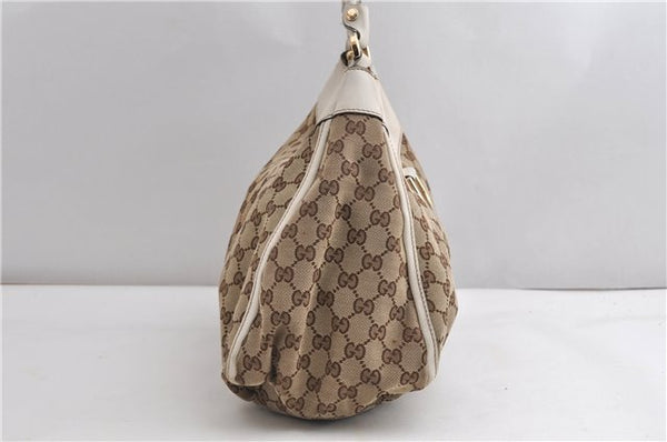 Authentic GUCCI Abbey Shoulder Tote Bag GG Canvas Leather 189833 Brown K4623
