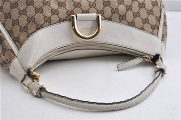 Authentic GUCCI Abbey Shoulder Tote Bag GG Canvas Leather 189833 Brown K4623