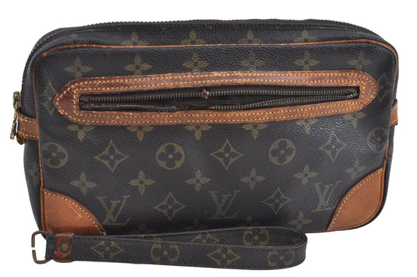 Auth Louis Vuitton Monogram Marly Dragonne GM M51825 Clutch Hand Bag Junk K4632