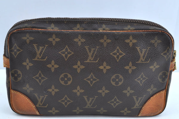 Auth Louis Vuitton Monogram Marly Dragonne GM M51825 Clutch Hand Bag Junk K4632