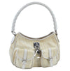 Authentic Christian Dior Trotter Shoulder Hand Bag Nylon Leather White K4651