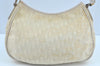 Authentic Christian Dior Trotter Shoulder Hand Bag Nylon Leather White K4651