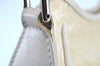 Authentic Christian Dior Trotter Shoulder Hand Bag Nylon Leather White K4651