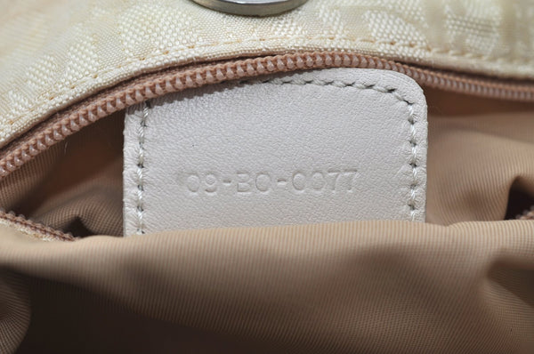 Authentic Christian Dior Trotter Shoulder Hand Bag Nylon Leather White K4651