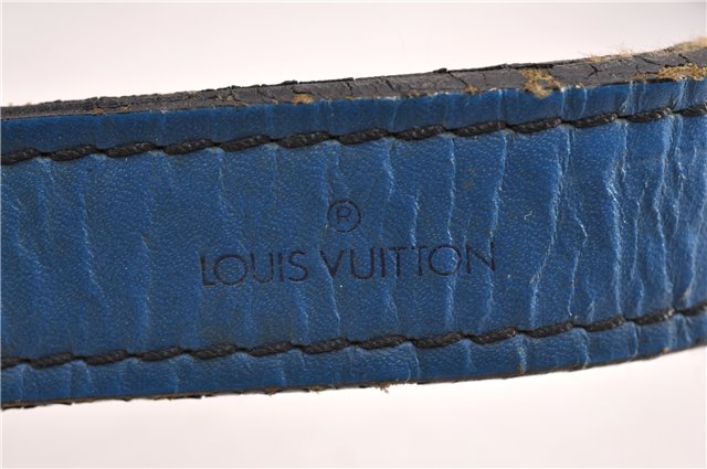 Authentic Louis Vuitton Epi Petit Noe Shoulder Drawstring Bag M44105 Blue K4659