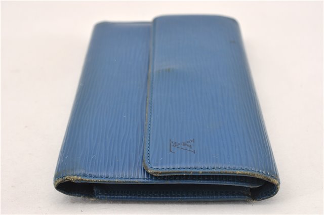 Auth Louis Vuitton Epi Porte Tresor International Wallet Blue M63385 LV K4669