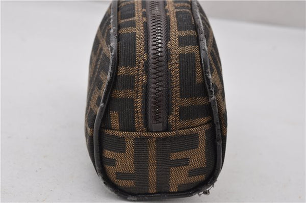 Authentic FENDI Zucca Vintage Pouch Purse Canvas Leather Brown Junk K4690