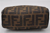 Authentic FENDI Zucca Vintage Pouch Purse Canvas Leather Brown Junk K4690