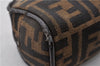 Authentic FENDI Zucca Vintage Pouch Purse Canvas Leather Brown Junk K4690