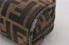 Authentic FENDI Zucca Vintage Pouch Purse Canvas Leather Brown Junk K4690