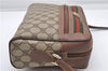 Authentic GUCCI Web Sherry Line Shoulder Cross Bag GG PVC Leather Brown K4692