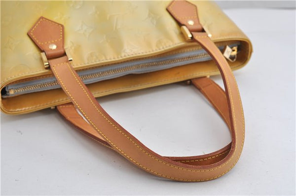 Authentic Louis Vuitton Vernis Houston Shoulder Hand Bag Yellow M91053 LV K4699