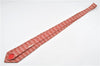 Authentic HERMES Tie Necktie Chain Pattern Silk 7644TA Red K4704