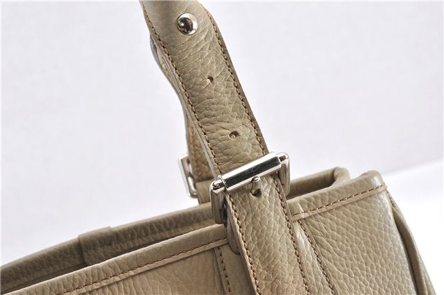 Authentic BURBERRY Vintage Leather Shoulder Hand Bag Purse Beige K4708