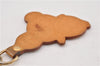 Auth Louis Vuitton Porte Cles Panda Charm Key Ring Leather Gold M62637 LV K4710