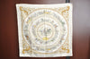 Authentic HERMES Carre 90 Scarf "LA PROMENADE DE LONGCHAMPS" Silk White K4711