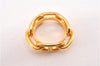 Authentic HERMES Scarf Ring Chaine d'Ancre Chain Design Gold Tone K4712